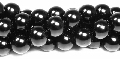 Produktbild von Vintageparts Glaswachsperlen schwarz rund 12 mm für Ketten und Armbänder, 20 Stück