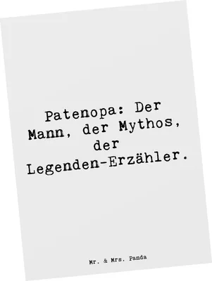 Produktbild von Mr. & Mrs. Panda Postkarte Spruch Patenopa Legende - Weiß - Geschenk, Postkarten, Legenden Erzähler, Ansichtskarten, Dankbarkeit, Ansichtskarte, Familienmitglieder