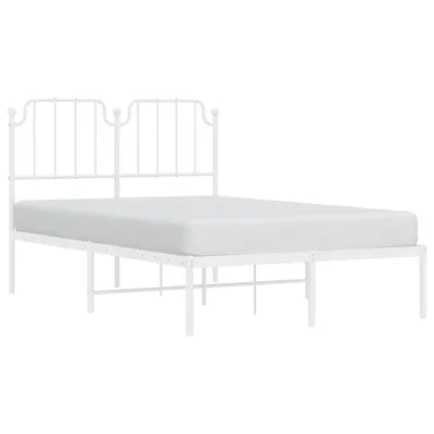 Produktbild von vidaXL Bettgestell mit Kopfteil Metall Weiß 120x190 cm