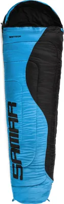 Produktbild von Meteor Samar spací vak, mumiový spací vak 210cm x 75/50cm - outdoorový spací vak - kempovanie, cestovanie, festival - od 9°C do -10°C s kompresným vakom (modrý vpravo)