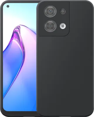 Image de Convient pour Oppo Reno 8 5G Phone Case Black Flexible Silicone TPU Case - Flexible Back Cover Case Silicone TPU - Black - Smartphonics