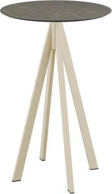 Produktbild von Infinity Stehtisch Sand gestell + Midnight Marble HPL Ø70 cm