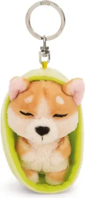 Produktbild von NICI Schlüsselanhänger Sleeping Pets Hund Welsh Corgi 8cm in Körbchen - braun - Treuer-Begleiter für Rucksack oder Tasche, Schlüsselhalter für klein und Groß | 61606