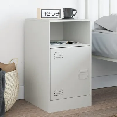 Image de vidaXL Table de nuit blanc 34,5x39x62 cm acier