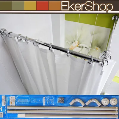 Produktbild von ALU WINKELSTANGE CHROM glänzend 3er EXTRA DICK ! Duschvorhangstange Winkelduschstange eck Badewanne Dusche