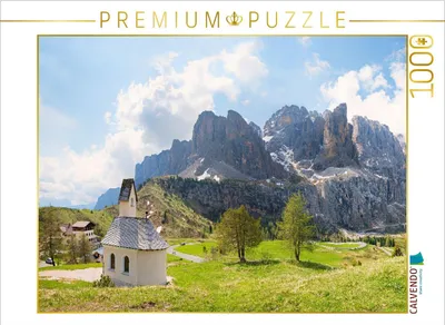 Produktbild von CALVENDO Puzzle Kapelle am Grödnerjoch | 1000 Teile Lege-Größe 64x48cm Foto-Puzzle für glückliche Stunden