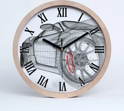 Produktbild von Holzuhr 20fi cm wanduhr - schwarze Spitzen - Auto Gitter