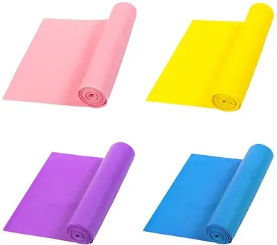 Imagen del producto de Conjunto de 4 bandas de resistencia para entrenamiento – Bandas elásticas para fitness – Fortalecimiento para uso en casa – Ejercicios de fisioterapia