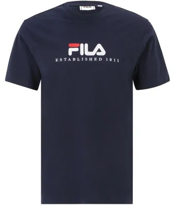Productafbeelding van Heren T-shirt met korte mouwen, blauw, met ronde hals en geborduurd logo