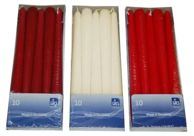 Image de BURI Bougies pointues, paquet de 10, 4 couleurs, couleur:blanc