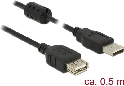 Image de DELOCK USB Verl. A -> A St/Bu 0.50m schwarz