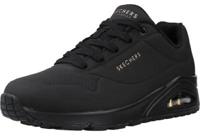 Produktbild von Skechers Damen Uno Stand On Air Weit Trainers, Black Durabuck Mesh, 38.5 EU Weit