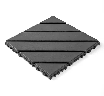 Productafbeelding van Kunststof vloertegels, 44 stuks, 30x30 cm (12x12 inch), waterdicht, weerbestendig, geschikt voor binnen- en buitengebruik, terras, balkon. Donkergrijs