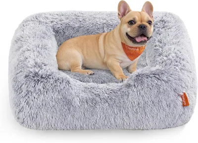 Productafbeelding van Hondenbed - hondenmand - zachte pluche bekleding - 71 x 55 x 18 cm - verhoogde randen - afneembare hoes