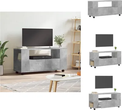 Produktbild von vidaXL TV-Schrank Betongrau 102x34,5x43 cm Holzwerkstoff -  TV-Möbel