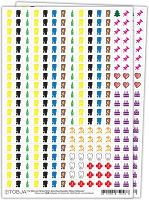 Produktbild von Kalender Aufkleber Set 560 Aufkleber, für Mülltonnen, Geburtstage, Urlaube, Arzttermine