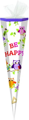 Produktbild von Schultüte / Zuckertüte / 85cm / eckig / "Be Happy"