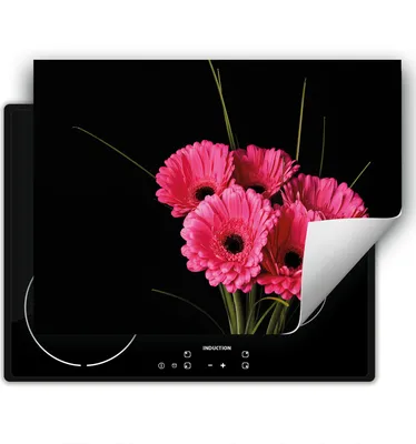 Produktbild von DarHaus Herdabdeckplatte 80x52 cm Anti Rutsch Matte Aufrollbar, schwarz - Blumenstrauß