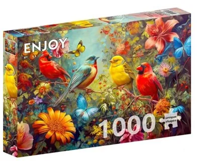 Produktbild von Enjoy Puzzle Puzzle Vögel und Schmetterlinge 1000 Teile bunt