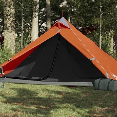 Image de Tipi tente de camping 1 personne orange imperméable