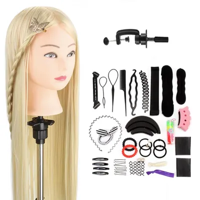 Oefenhoofd dames met haaraccessoires set