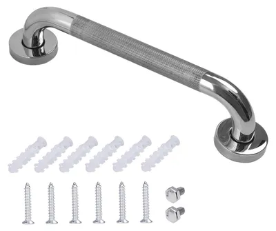 Immagine prodotto di Maniglia di sostegno - Acciaio inossidabile - Antiscivolo - 30 cm - Cromo lucido - Per doccia, bagno e WC