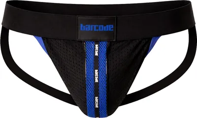 Image de Barcode Berlin - Sous-vêtement Jockstrap Hommes - Mesh Jock Tel Black-Blue - 1x Taille M