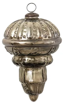 Produktbild von Clayre & Eef Weihnachtskugel XL Ø 14 cm Braun Silberfarbig Glas
