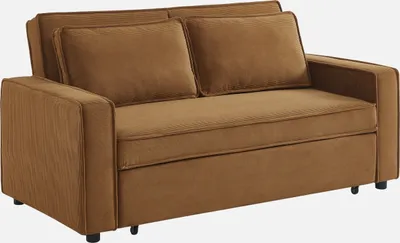 Immagine prodotto di sweeek - Divano letto a 2 posti con rivestimento in velluto a coste L 172,5 x P 91,5 x A 88,5 cm  - Colori ruggine