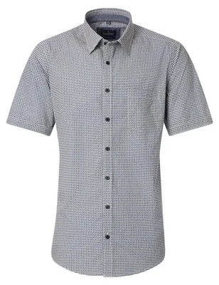Produktbild von CASAMODA Herren Freizeithemd Kurzarm Kent Casual Gelb gemustert 5XL