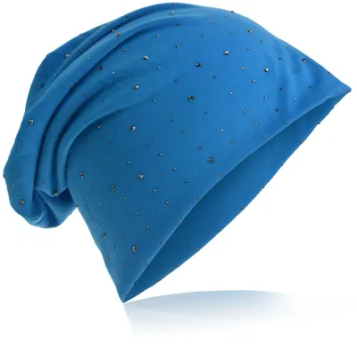 Produktbild von Beanie Muetze Strass Nieten Lichtblau