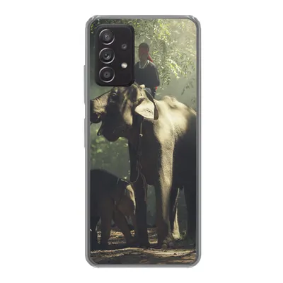 Produktbild von MuchoWow® Handyhülle Schutzhülle Hülle für Samsung galaxy a73 Elefant - Wald - Bäume - Tiere - Trainer Silikon Softcase Handy Hülle - Handyhülle