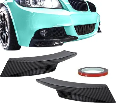 Produktbild von Carbon Glanz Flaps SET Spoiler Lippen passend für BMW 3er E90 E91 LCI mit M-Paket Stoßstange