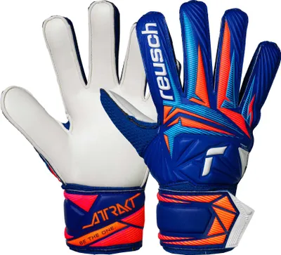 Produktbild von Reusch Torwarthandschuhe Attrakt Solid Junior mit hochelastischem, sicherem Verschluss 4126 sharp blu/wht/shock orng 4