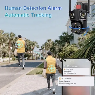 Produktbild von Überwachungskamerasystem – 6K PTZ-Kamera – Für den Außenbereich – KI-basierte Personenerkennung – IP66-Schutz – 20-facher Zoom