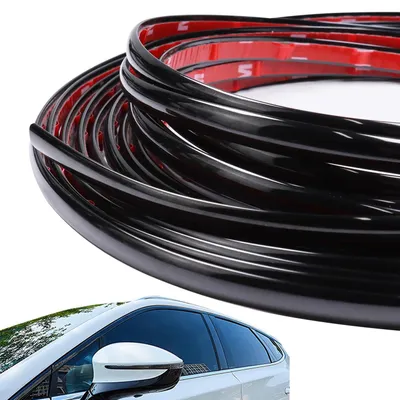 Image de Bande de chromé noir, 12 mm x 5 m, pour la décoration automobile, conçue pour une utilisation extérieure