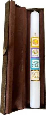 Produktbild von Set Taufkerze 400 x Ø 40 mm mit Namensverzierung und Geschenketui