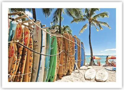 Produktbild von Poster - Poster ohne Rahmen - Board Surfen Strand - 70x50 cm - Wand Bild - Wanddeko - Wandbilder - Kunstposter - Wandposter - Bilder - Kunstdruck - Wanddekoration - Wandbild - P2XAA70x50-4165