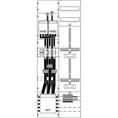 Produktbild von Striebel und John KA4269 Mess- und Wandlerfeld BH5 vorverdrahtet mit Zählerkreuz 2CPX035027R9999