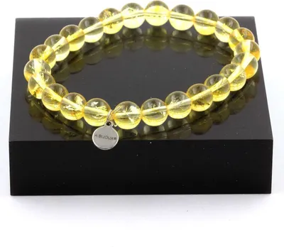 Produktbild von Armband aus Citrin und Perlen, 8 mm Perlen, 19-20 cm Länge