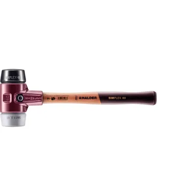 Immagine prodotto di Mazza SIMPLEX soft-face Halder con alloggiamento TE e manico in legno, composizione gomma/TPE-mid, Ø 60 mm