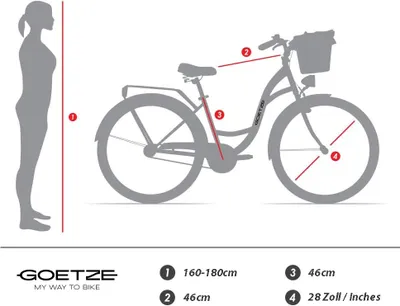 Zdjęcie produktu dla Rower miejski Goetze Style 28 cali, 1-biegowy rower damski z koszykiem