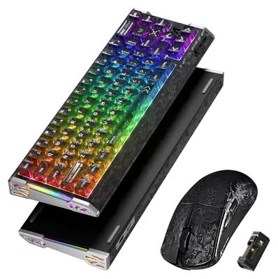 Produktbild von ATTACK SHARK Carbonfaser 8KHz Gaming-Tastatur Maus, Rapid Trigger-SchwarzA – Carbon Black