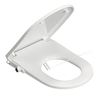Produktbild von HOROW Dusch WC Sitz mit Bidet Funktion Bidet Aufsatz ohne Stromanschluss mit Zwei Düsen für Gesäßdusche und Ladydusche Absenkautomatik Toilettendeckel