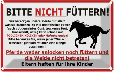 Produktbild von vianmo Blechschild 20x30 cm Pferd Bitte nicht füttern Tier Haustier