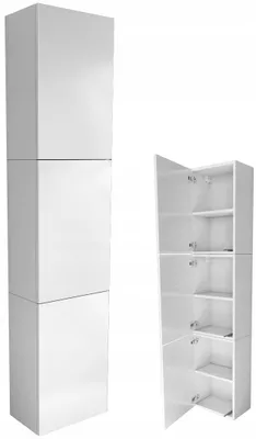 Zdjęcie produktu dla Słupek komin łazienkowy 40 do łazienki 40cm biały mat 40x180 (3 szafki)