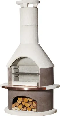 Produktbild von Buschbeck Gartengrillkamin Rondo weiß-braun 90009.000