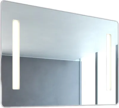 A mirror with integrated LED lighting.