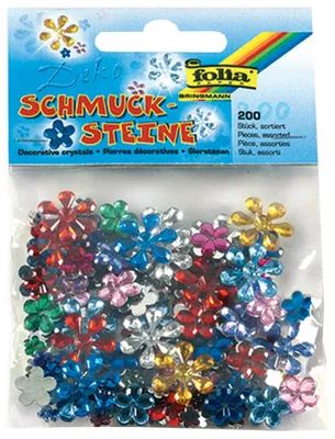 Produktbild von folia Schmucksteine "Blumen" Größen und Farben sortiert 200 Stück