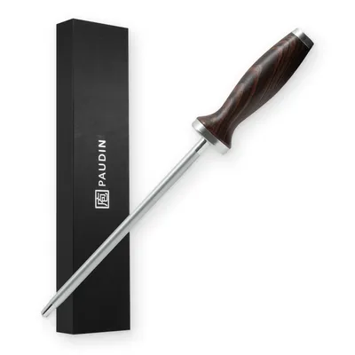 Produktbild von PAUDIN Premium-Wetzstahl – Messerschärfer mit Keramik-Diamantbeschichtung – Für alle Messer – Ergonomischer Griff